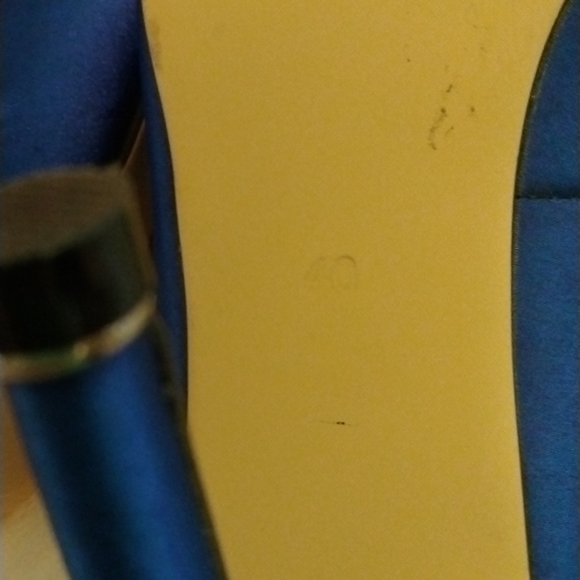 Blue Satin Evening Shoes - Picture 9 of 15